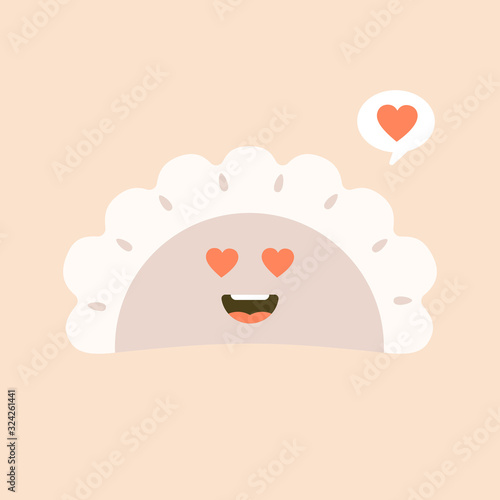 Dumplings (pierogi, varenyky, pelmeni, ravioli) set. Dumplings isolated on background. Polish cuisine. Eastern european cuisine. Vector hand drawn illustration.