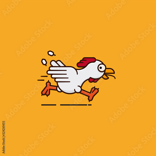 Running chicken vector illustration for Poultry Day