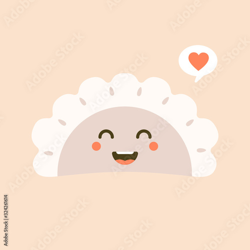 Dumplings (pierogi, varenyky, pelmeni, ravioli) set. Dumplings isolated on background. Polish cuisine. Eastern european cuisine. Vector hand drawn illustration.