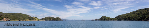 Bay of islands coast New Zealand Waewaetorea island © A