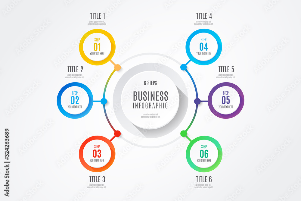 Professional Business Infographic 6 Steps 