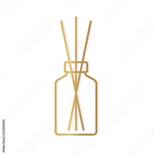 golden essential oil diffuser icon- vector illustration