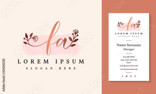 Initial fa feminine logo collections template - vector