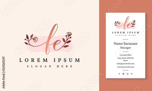 Initial fe feminine logo collections template - vector