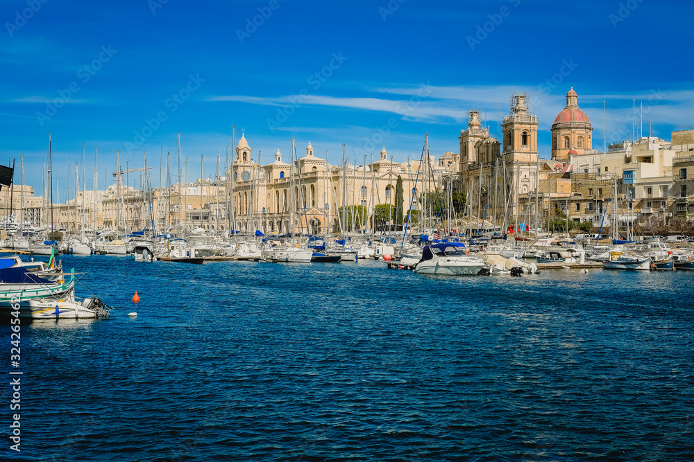 boats in the harbour malta