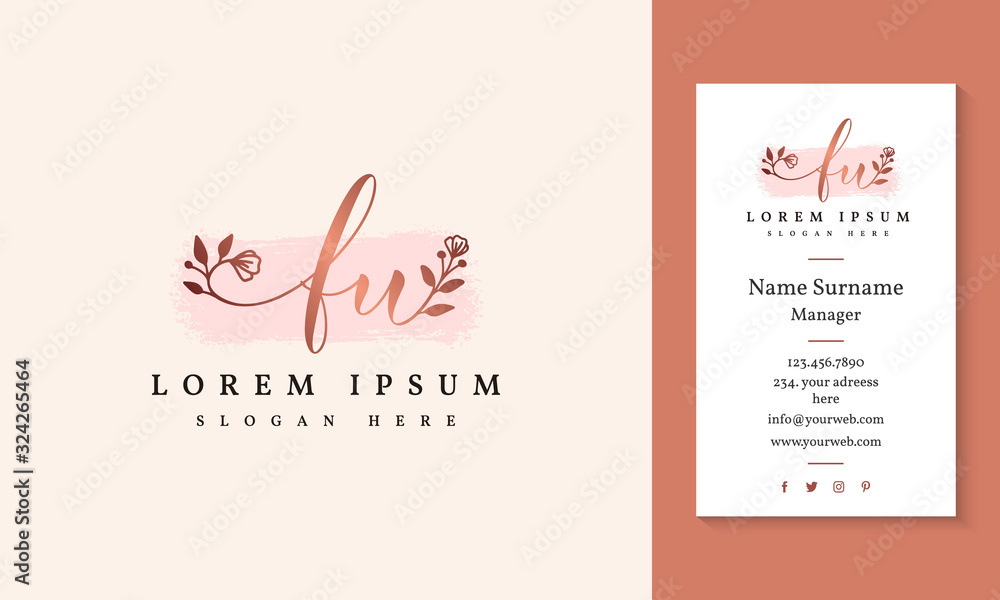 Initial fu feminine logo collections template - vector Initial fu feminine logo collections template - vector