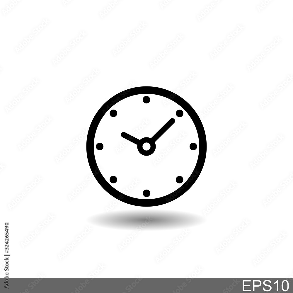 Watch, Time icon, Clock icon vector on white background Watch, Time icon, Clock icon vector on white background