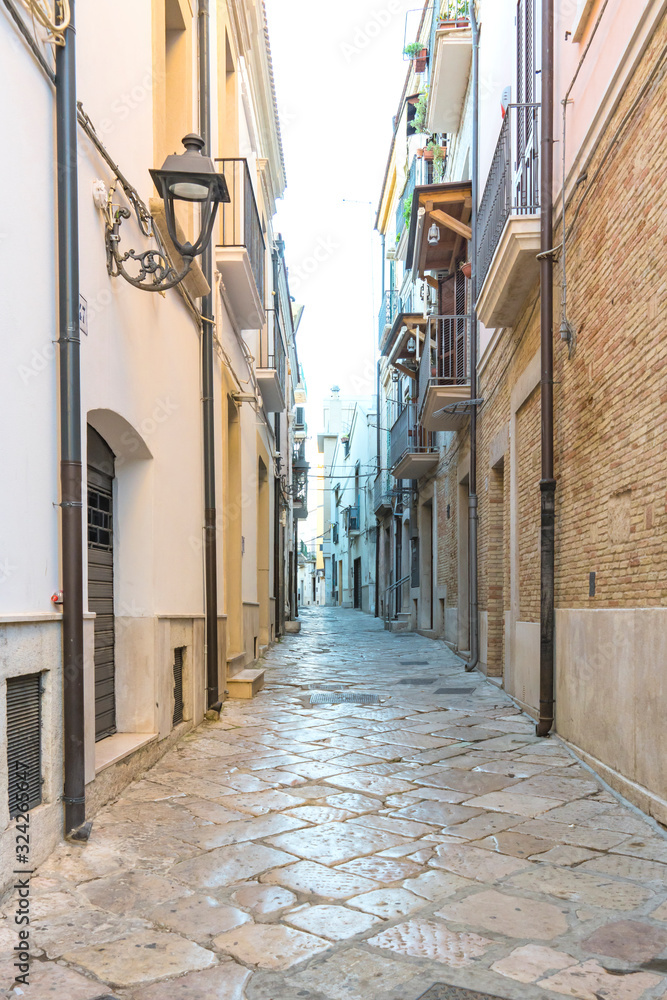 small street in historical town San Severo, Italy