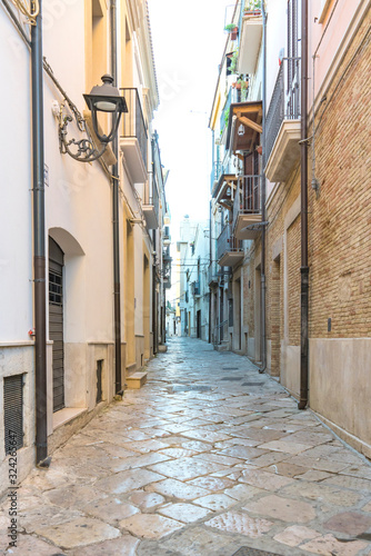 small street in historical town San Severo, Italy