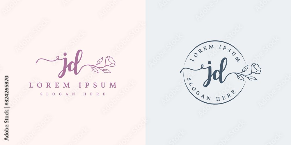 Initial jd feminine logo collections template - vector