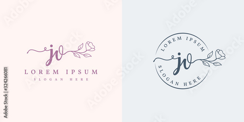 Initial jv feminine logo collections template - vector