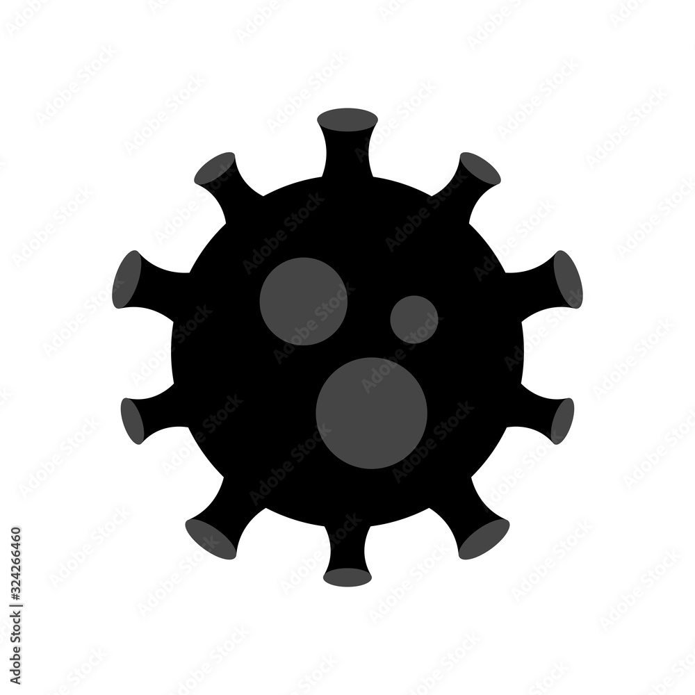 Obraz premium Novel Coronavirus. Concept of Chinese Coronavirus 2019-nCoV Black Vector illustration. Covid 19