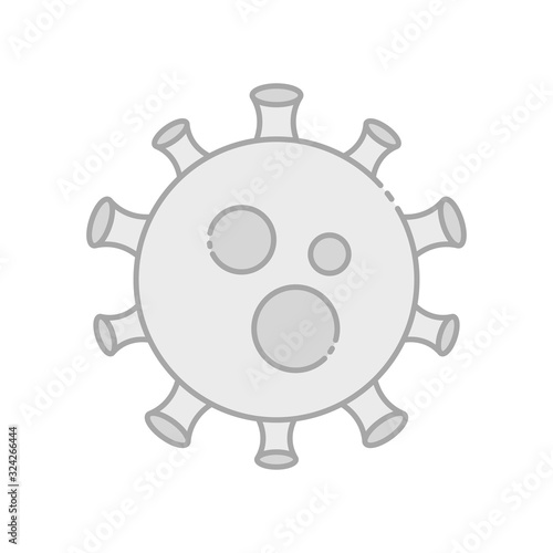 Novel Coronavirus. Concept of Chinese Coronavirus 2019-nCoV Gray Vector illustration. Covid 19