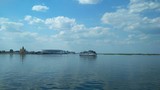 the ship sails on the Volga river