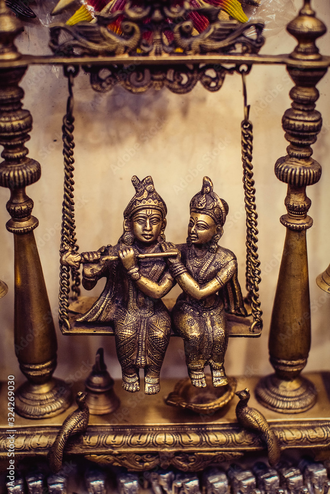 Souvenir shop in New Delhi, India; Statuettes of Indian Gods Souvenir shop in New Delhi, India; Statuettes of Indian Gods