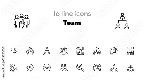 Team line icon set. Staff, success, personnel selection. Teamwork concept. Can be used for topics like friendship, collaboration, working together