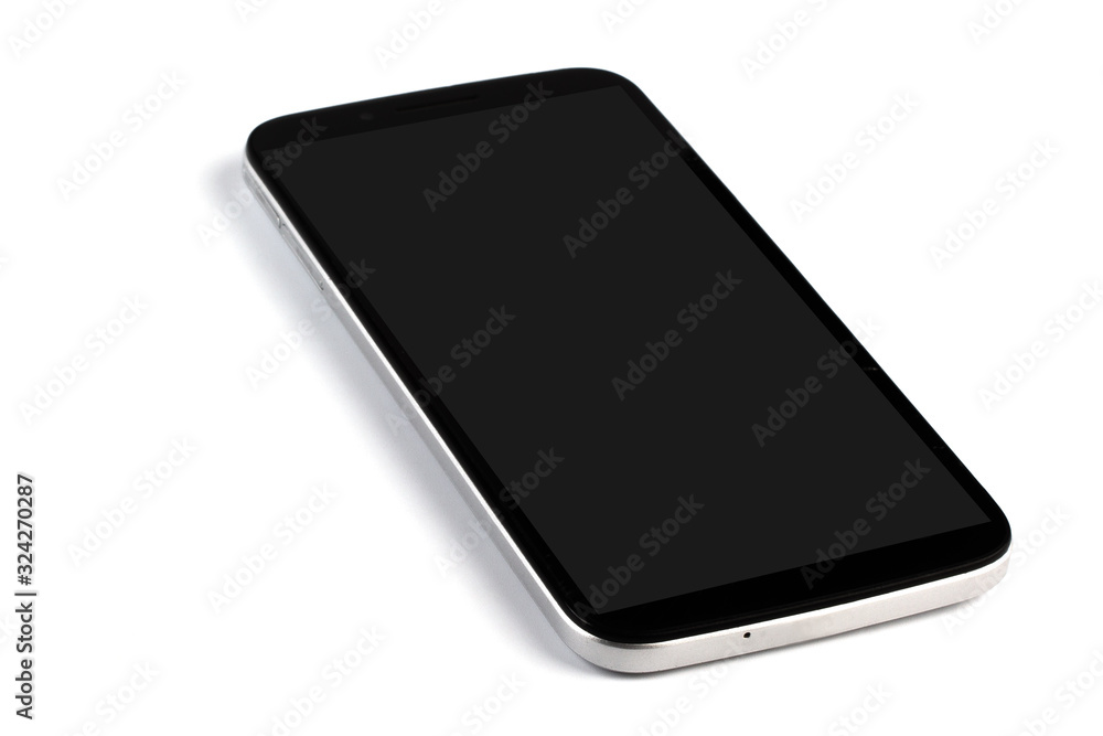 Modern touch screen smartphone isolated on white with shadow Modern touch screen smartphone isolated on white with shadow
