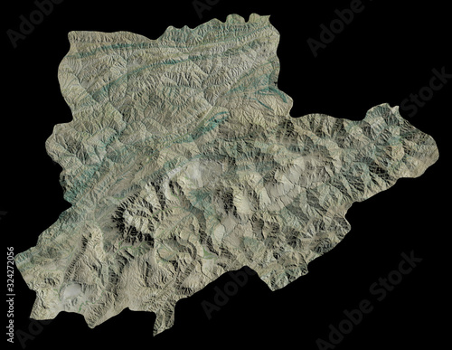 Daykundi, Afghanistan - isolated. Satellite photo