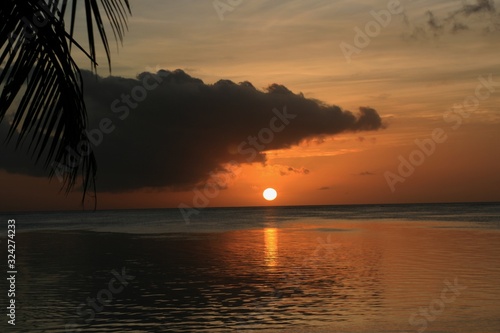 Tropical island sunset photos