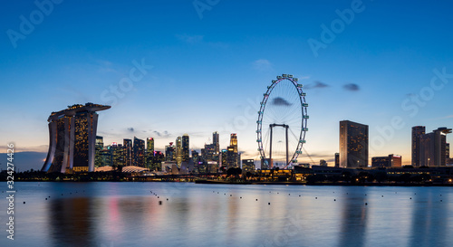 Singapore skyline at magic hour time © hit1912