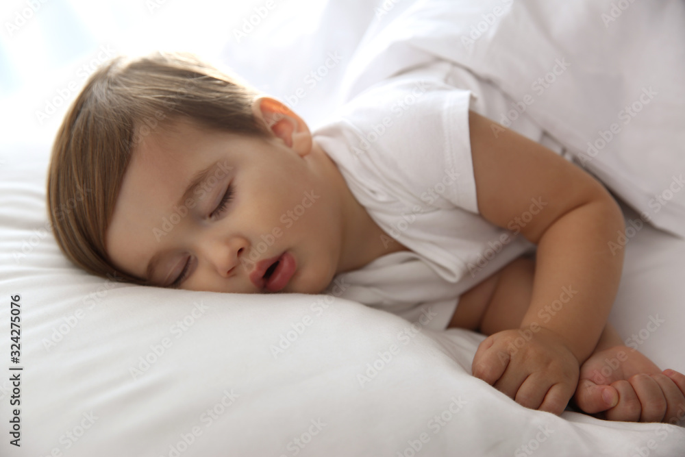 Cute little baby peacefully sleeping at home. Bedtime Cute little baby peacefully sleeping at home. Bedtime