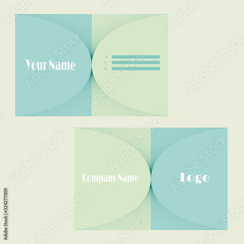 Green futuristic vector business card vector