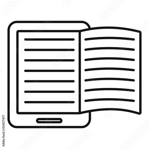 Magazine ebook icon. Outline magazine ebook vector icon for web design isolated on white background