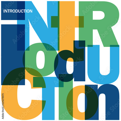 INTRODUCTION colorful vector typography in a square