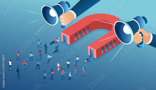 Vector of corporate business dividing men and women into separate groups