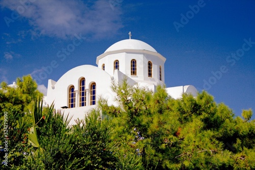 Greece, Spetses island, Saronic gulf, the church of Agios Nikolaos in the old harbour.