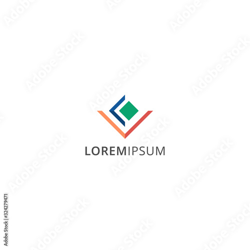 Free Download ABSTRACT LINE SQUARE COLORFUL DESIGN LOGO VECTOR - GFXLoad