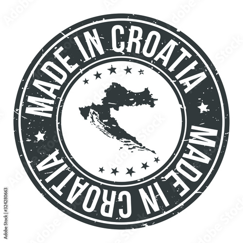 Made in Croatia Map. Quality Original Stamp Design Vector Art.