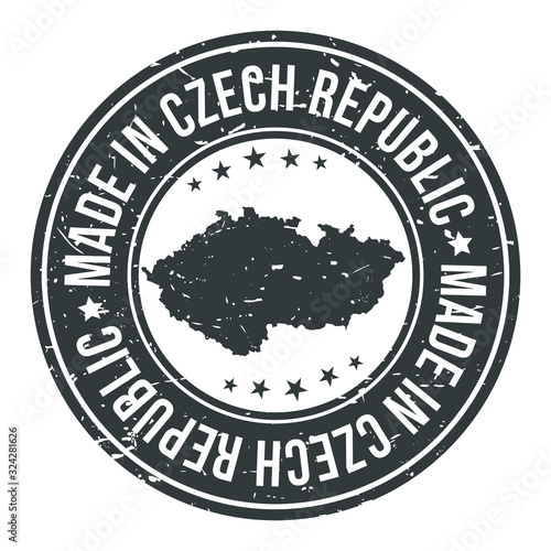 Made in Czech Republic Map. Quality Original Stamp Design Vector Art.