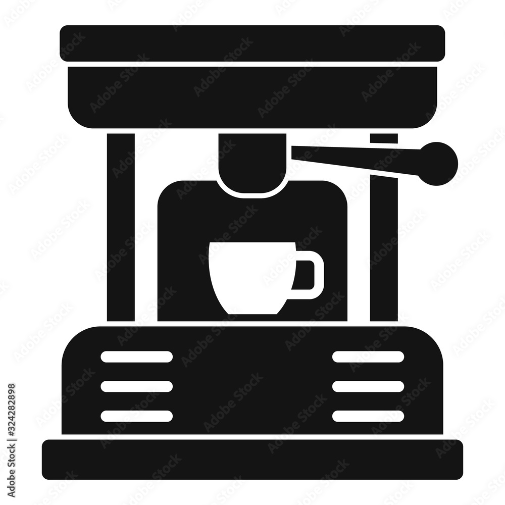 Coffee machine cup icon. Simple illustration of coffee machine cup vector icon for web design isolated on white background Coffee machine cup icon. Simple illustration of coffee machine cup vector icon for web design isolated on white background