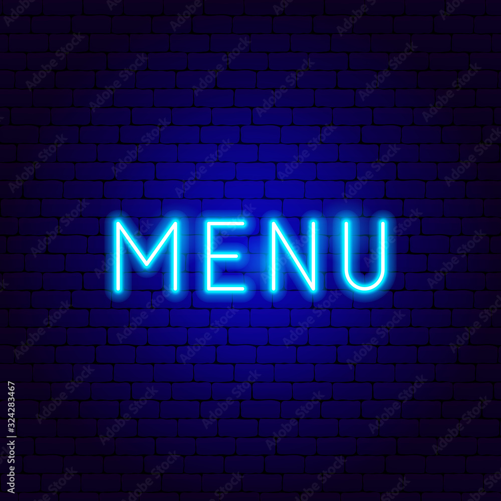 Menu Neon Text Menu Neon Text