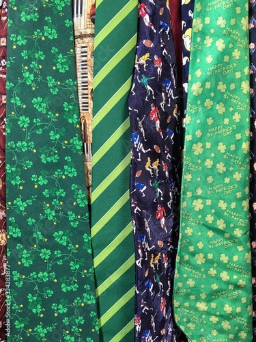 Colorful dress ties, closeup