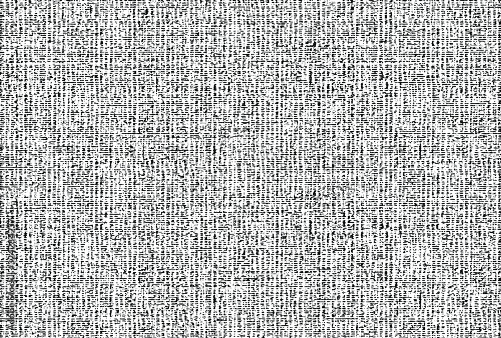 Distressed overlay texture of weaving fabric, cloth knitted. Vector illustration. Grunge black and white abstract monochrome background. Distressed overlay texture of weaving fabric, cloth knitted. Vector illustration. Grunge black and white abstract monochrome background.