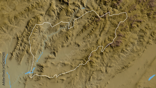 Urozgan, Afghanistan - outlined. Physical