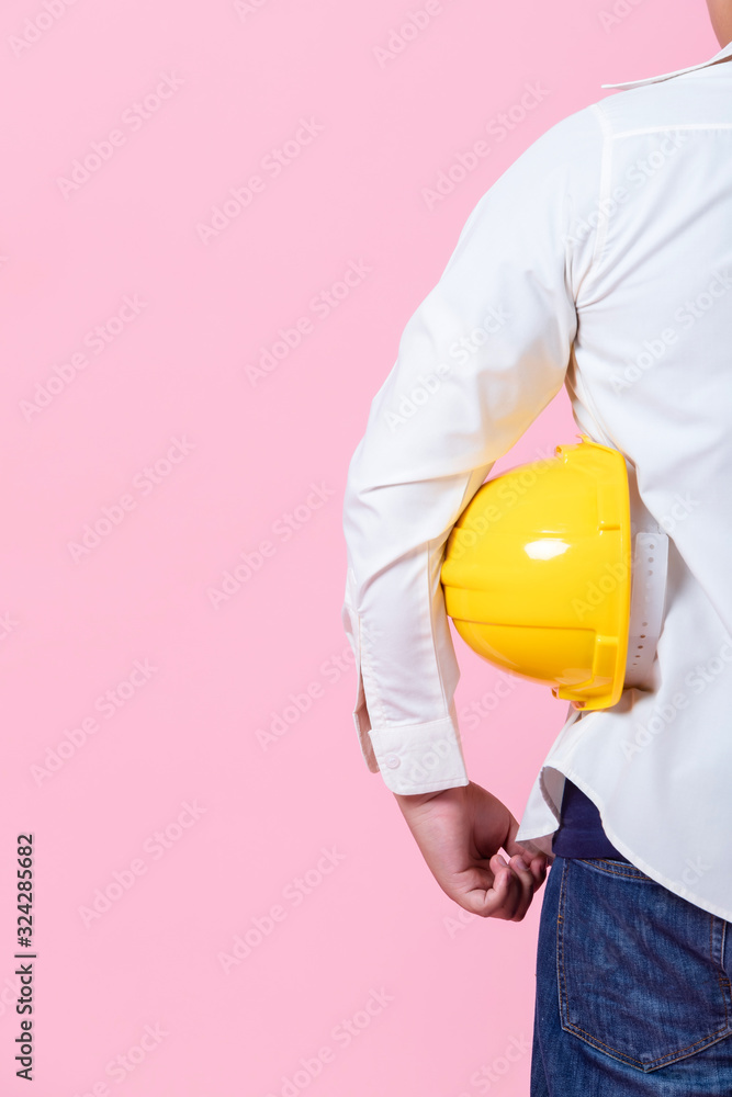 Industry worker or engineer working an architect builder studying layout plan serious civil engineer working with reading on blueprint isolated on pink blank copy space studio background,indoor studio Industry worker or engineer working an architect builder studying layout plan serious civil engineer working with reading on blueprint isolated on pink blank copy space studio background,indoor studio