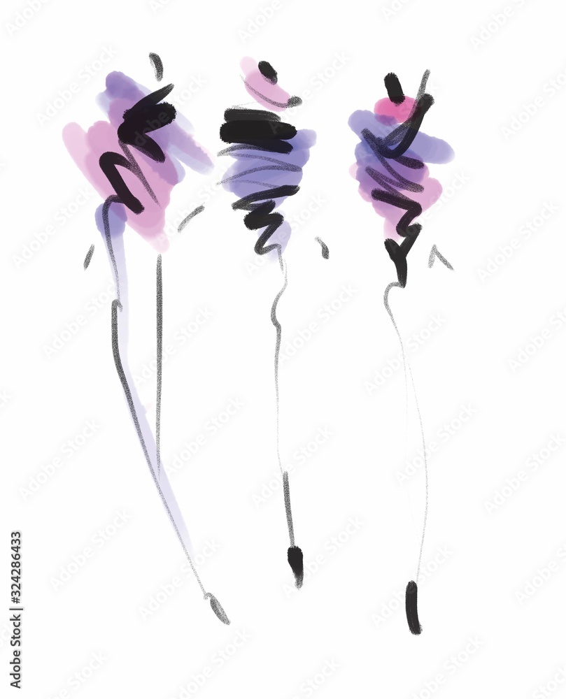 Fototapeta premium Fashion models sketch hand drawn , stylized silhouettes isolated. Fashion illustration.