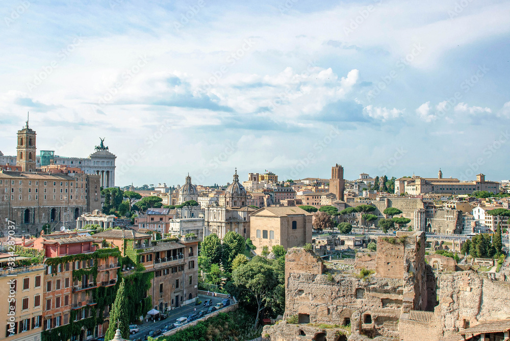 Old city of Rome from Forum , Italy