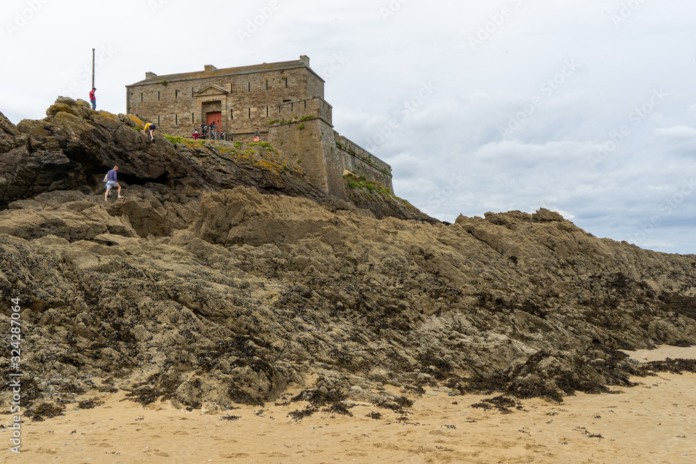 Low sea tide in San Malo travel visit