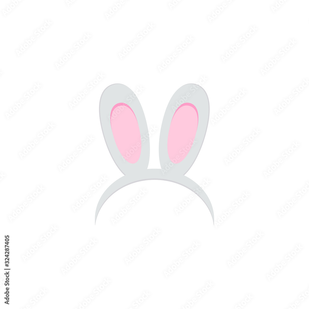 This is vector rabbit ears isolated on white background. For Christmas, festival, party, holidays costume. Attribute of costume.