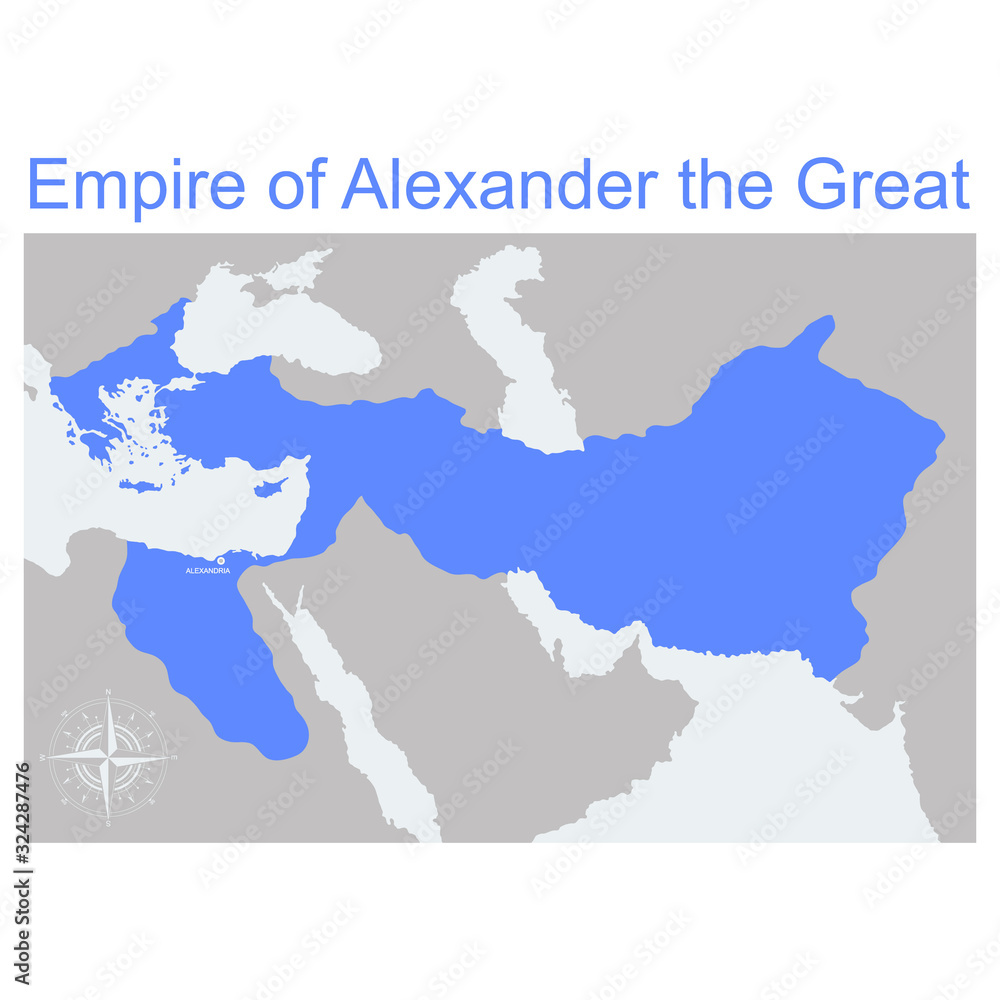 vector map of the Empire of Alexander the great