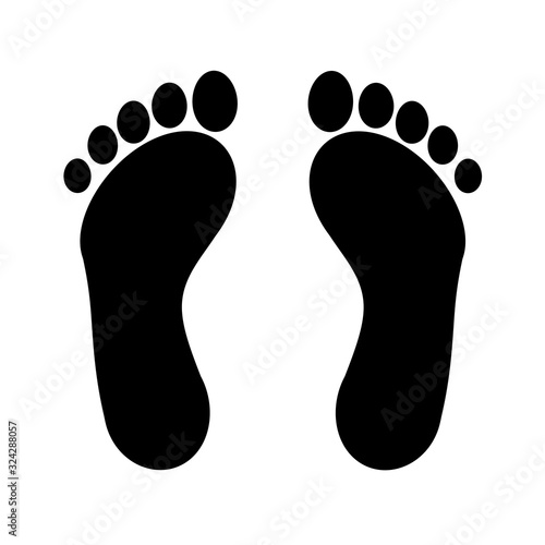 Human footprints icon. Raster illustration