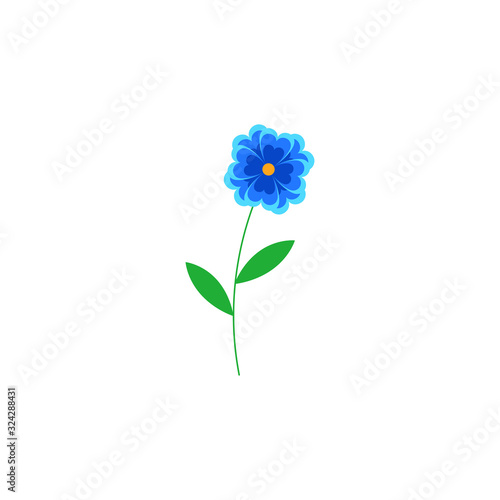 This is cute vector flower isolated on white background. Flat style.