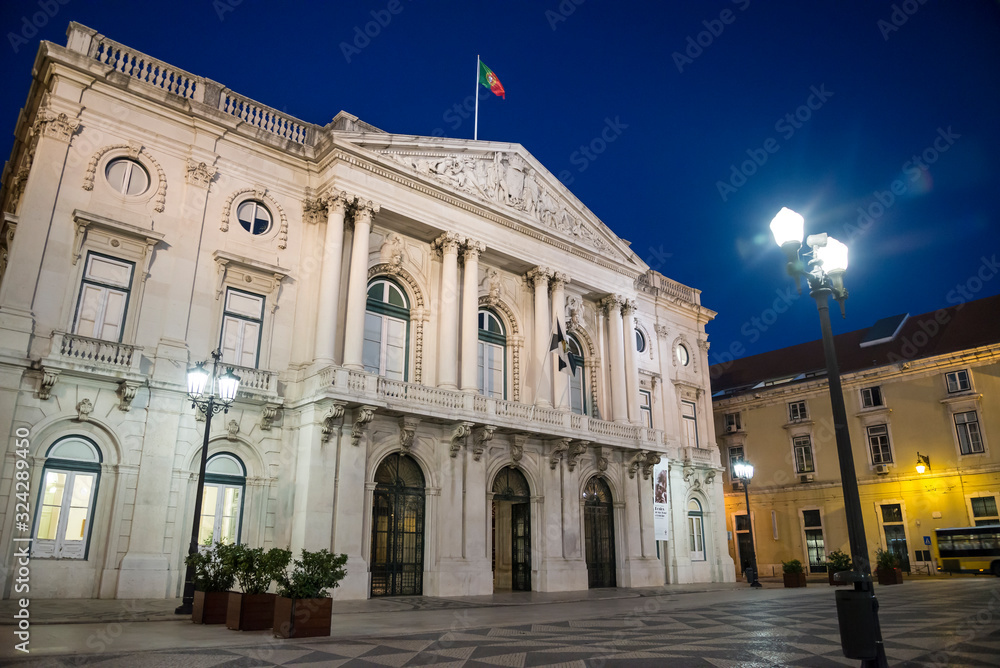 Fototapeta premium City Hall at the Municipal Square, Praca do Municipio, Lisbon, Portugal