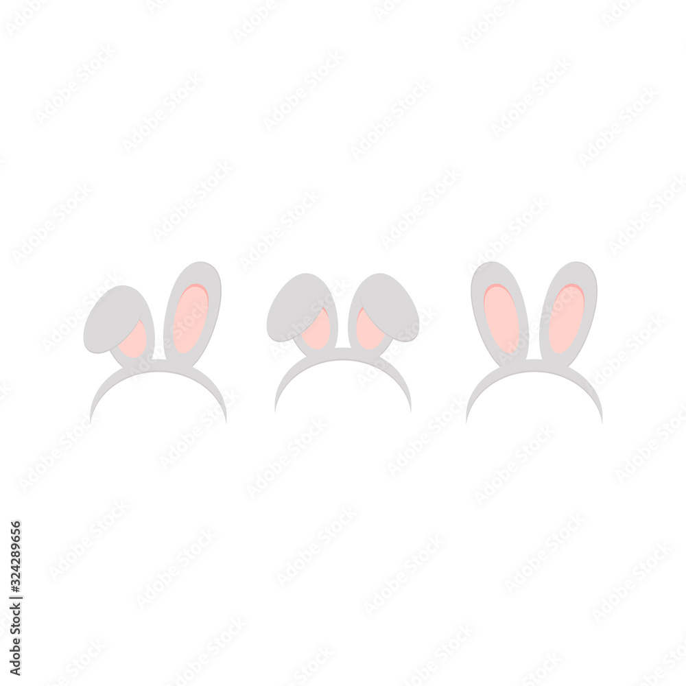 This is set of rabbit ears. For Easter, Christmas, festival, party, holidays costume. Attribute of costume.