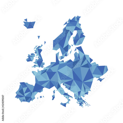 Modern europe map polygons, great design for any purposes,  vector