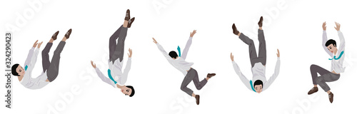 Office worker is falling down. Vector illustration
